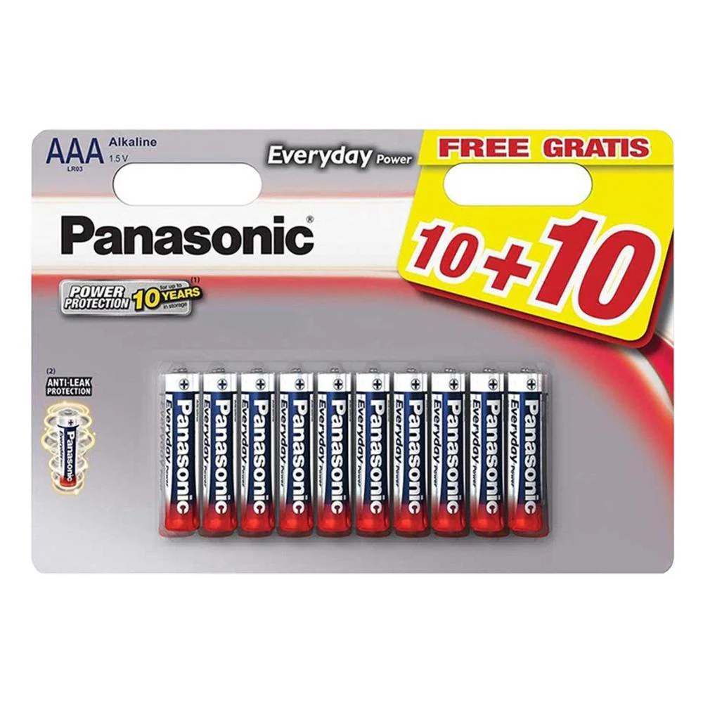 Panasonic Everyday Power AAA 10+10 Free Batteries | Pack of 20 | LR03