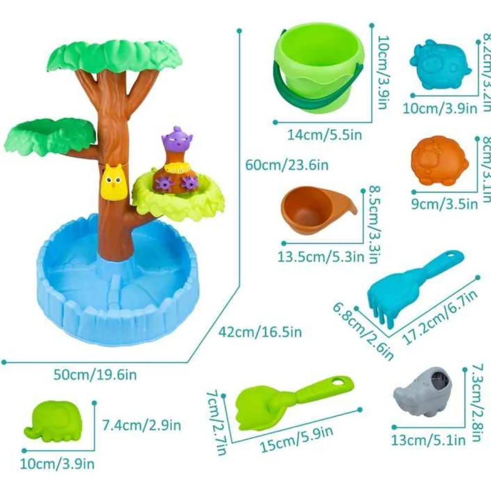 Paradiso Toys Tree Sand and Water Play Table | Animal Figures - Image 5