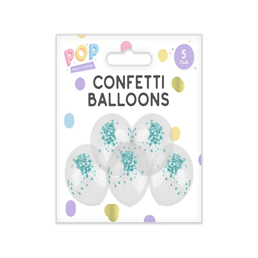 Pastel Confetti Party Balloons | Assorted Colours, Pack of 5 - Image 3