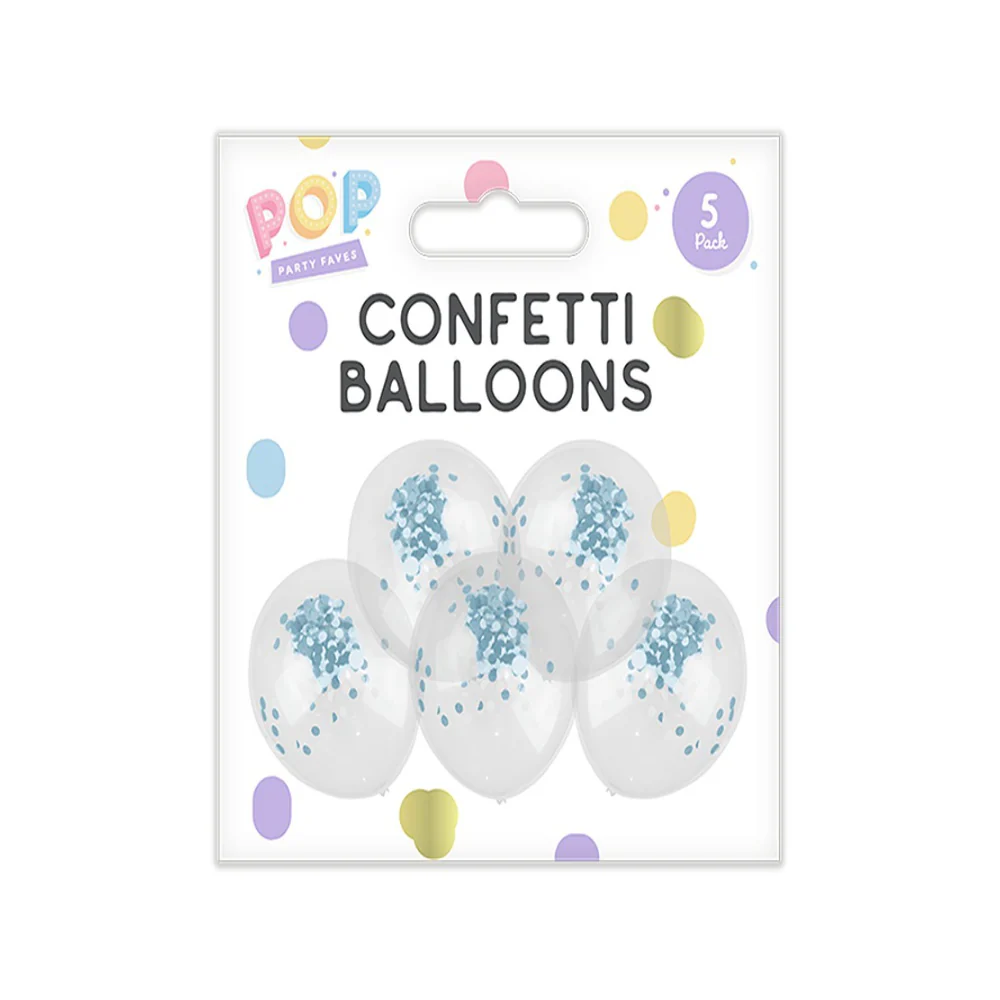 Pastel Confetti Party Balloons | Assorted Colours, Pack of 5 - Image 4
