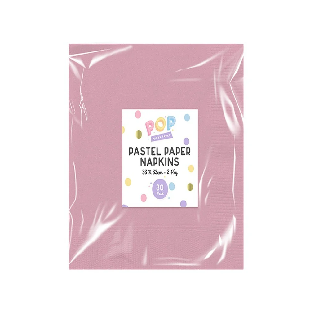 Pastel Disposable Paper Napkins | Assorted Colours, 2 Ply, Pack of 30 - Image 4