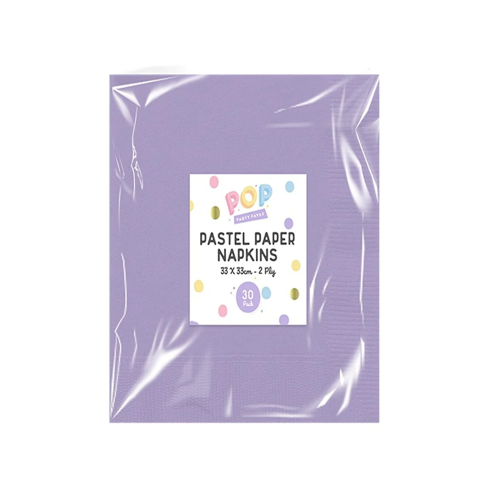 Pastel Disposable Paper Napkins | Assorted Colours, 2 Ply, Pack of 30 - Image 5