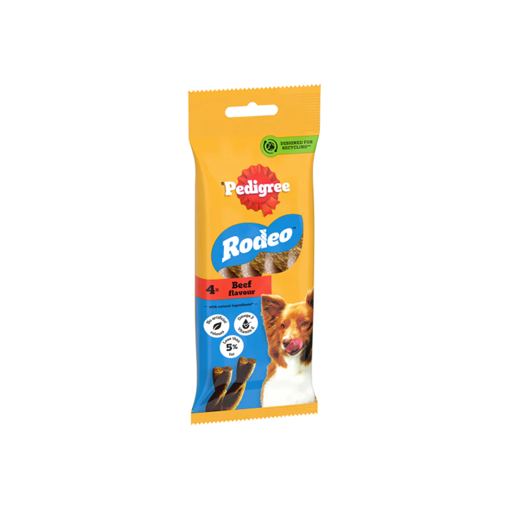 Pedigree Rodeo Beef Flavour Dog Treat Sticks | Pack of 4, 70g