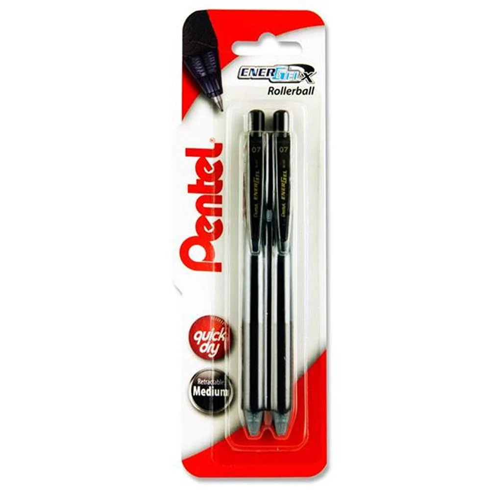 Pentel Energel X BI107 Roller Ball Gel Pens | 0.7mm | Pack of 2