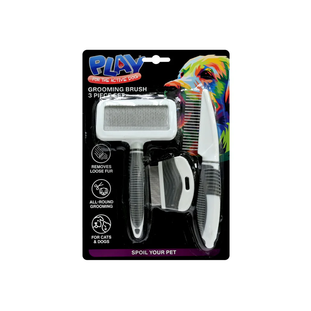 Pet Grooming Brush 3 Piece Set | Cats and Dogs, Deshedding
