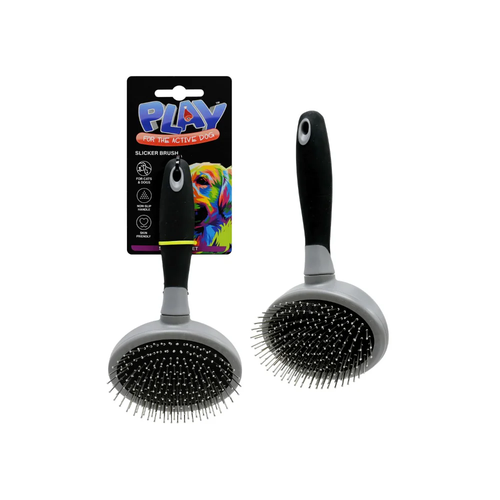 Pet Grooming Slicker Brush | 18.5cm, Cats and Dogs, Non-Slip Handle