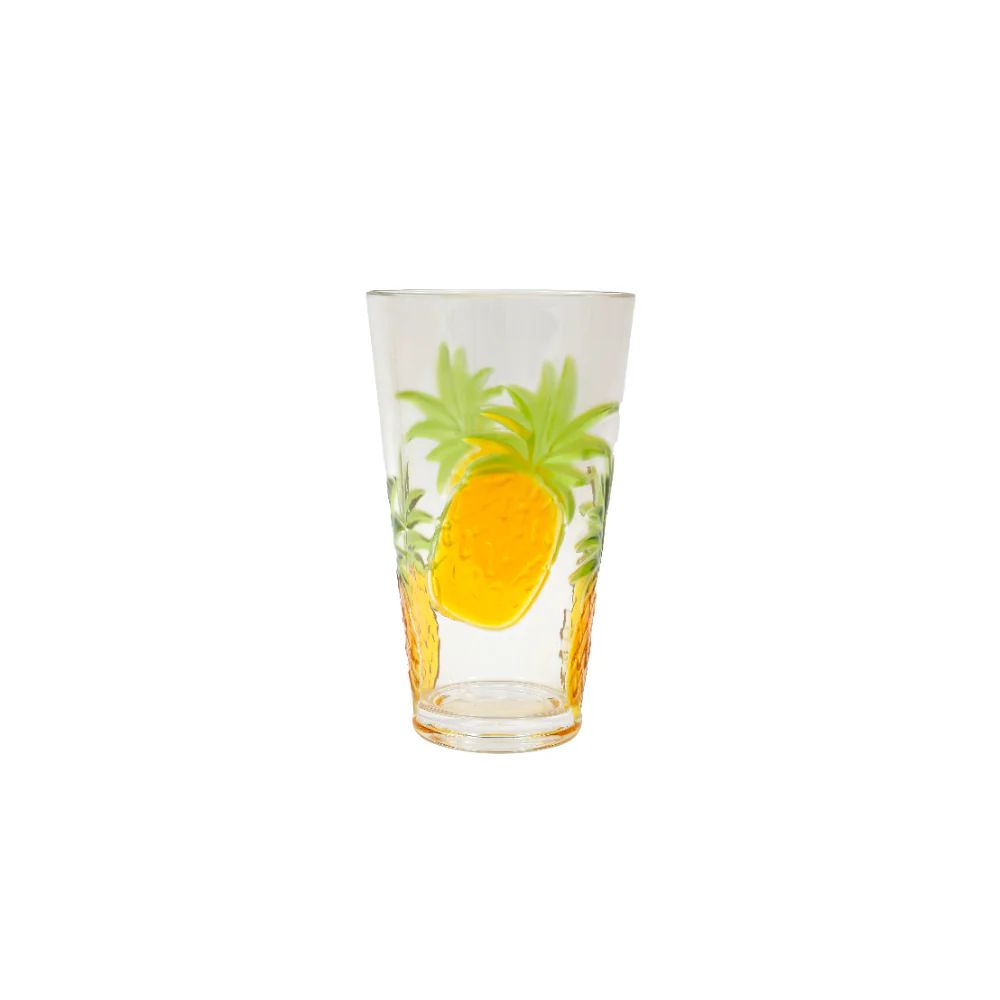Pineapple Design Highball Drinking Glass | 16.3cm Height, Tall