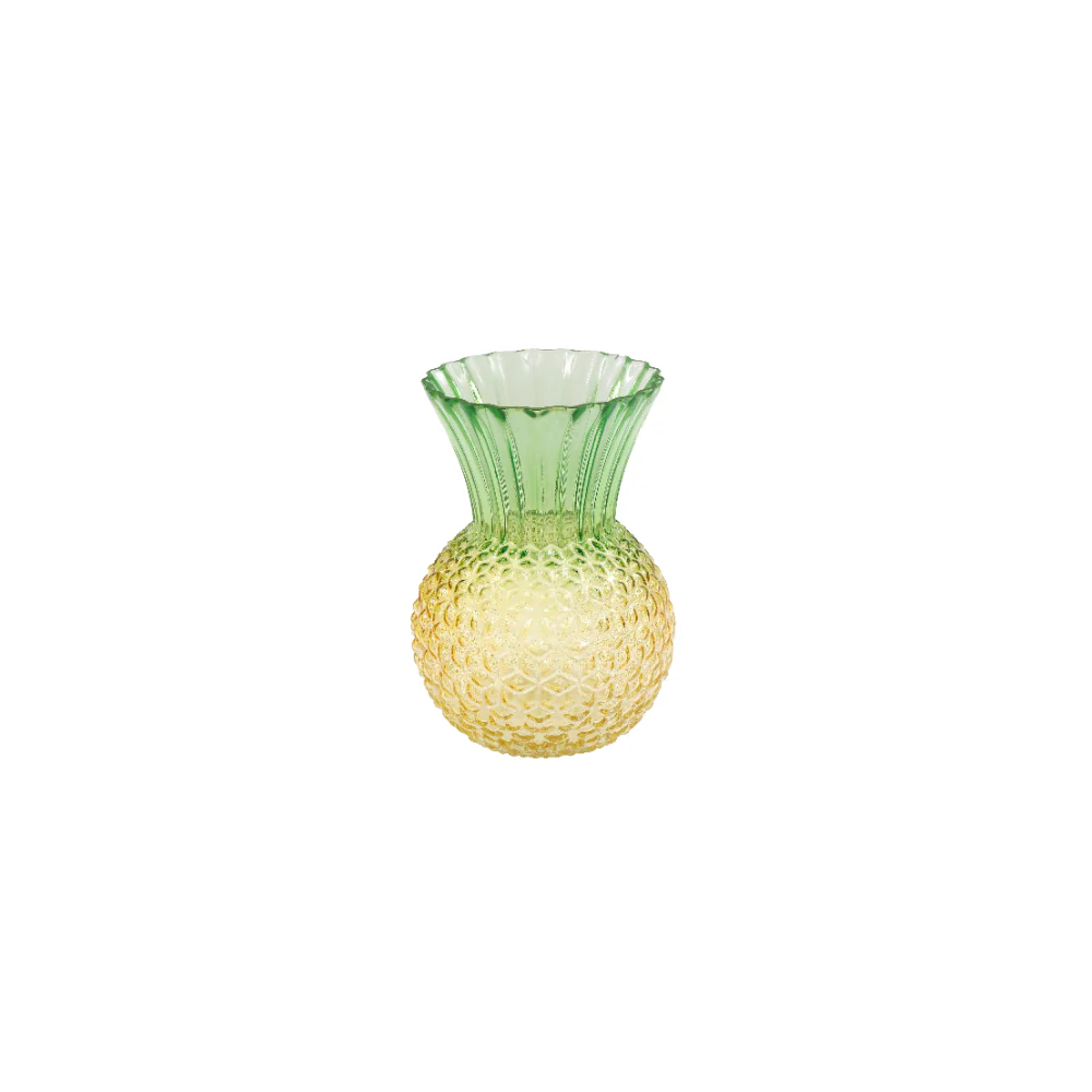Pineapple-Shaped Glass Decorative Vase | 16 x 22cm, Pineapple Design
