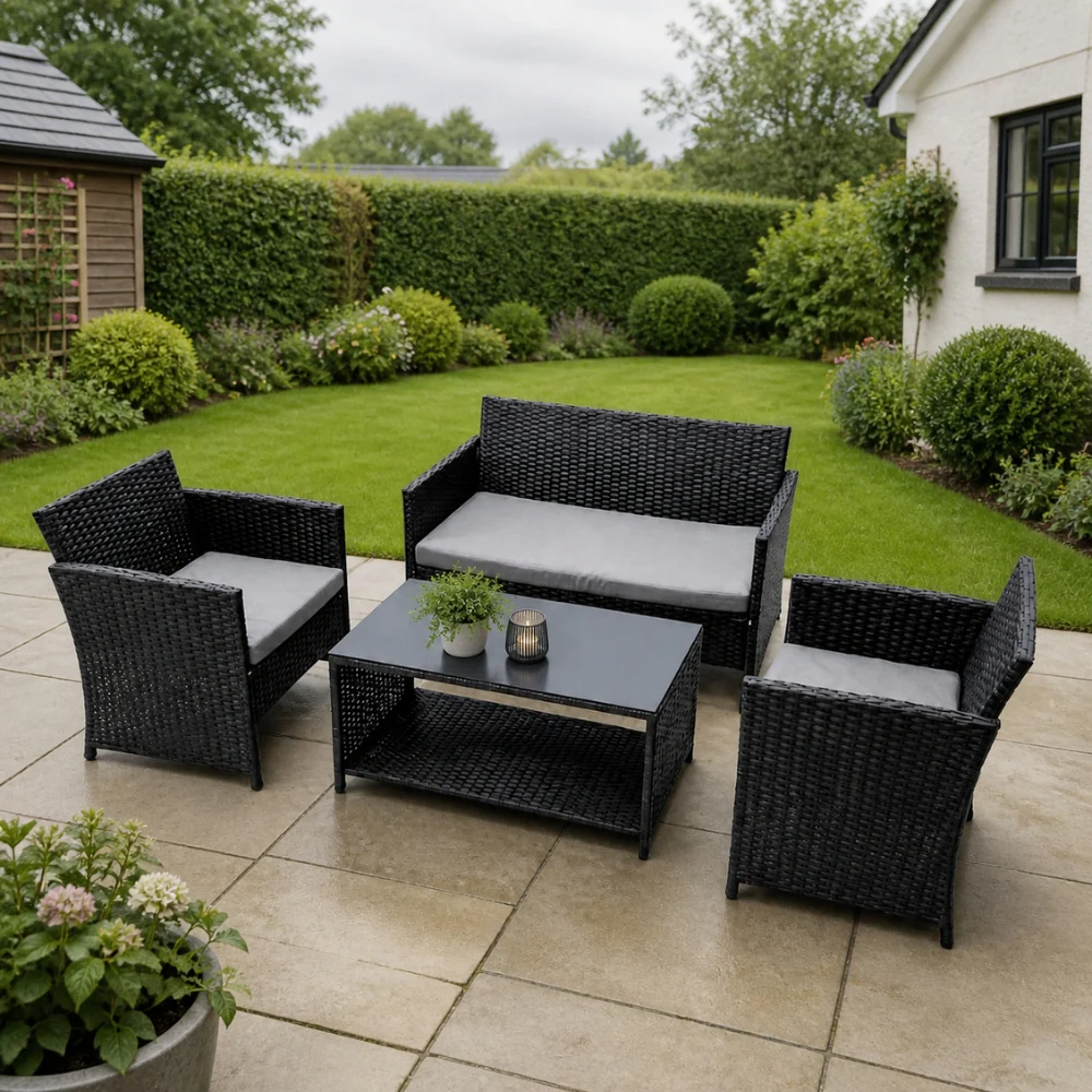 Pisa 4-Seater Outdoor Garden Patio Furniture Set | 4 Pieces - Image 2