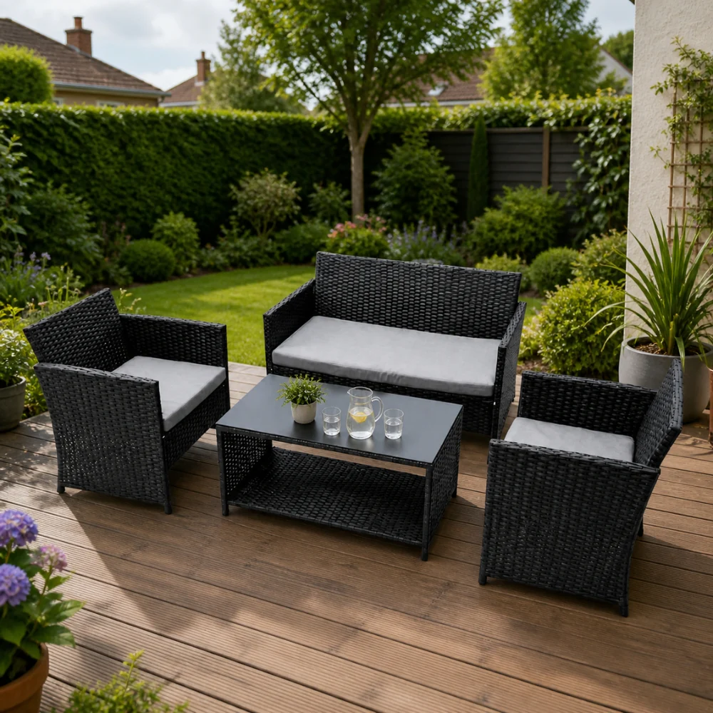 Pisa 4-Seater Outdoor Garden Patio Furniture Set | 4 Pieces - Image 3