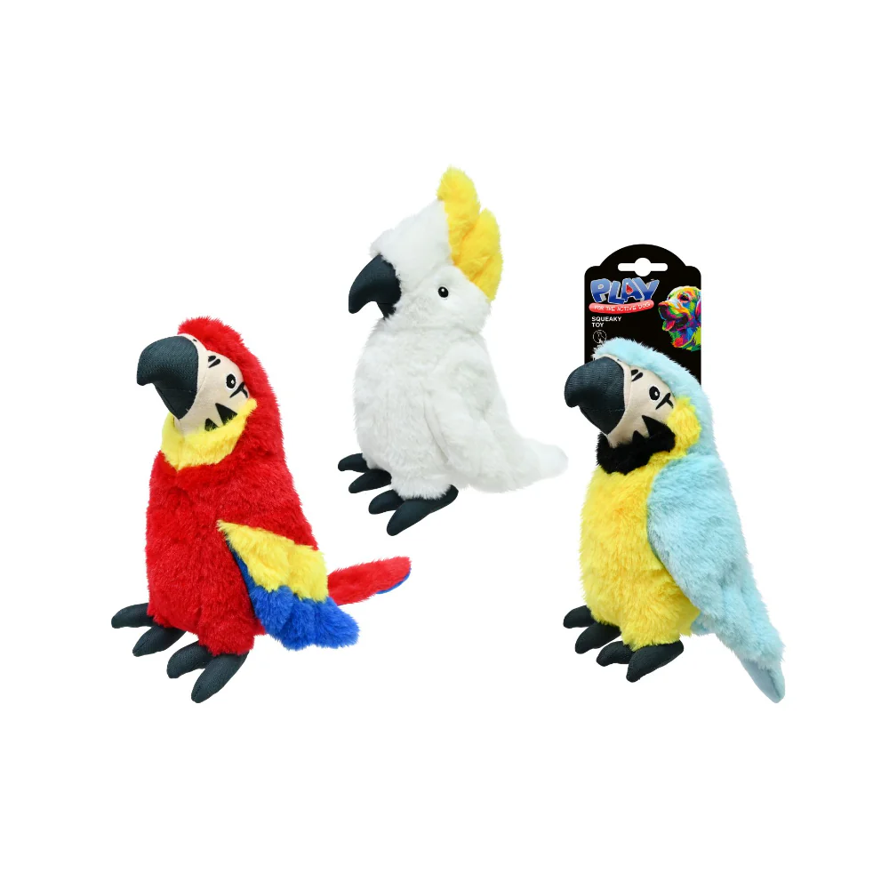 Plush Squeaky Bird Dog Toy | 24 cm, Assorted Designs, Soft Finish