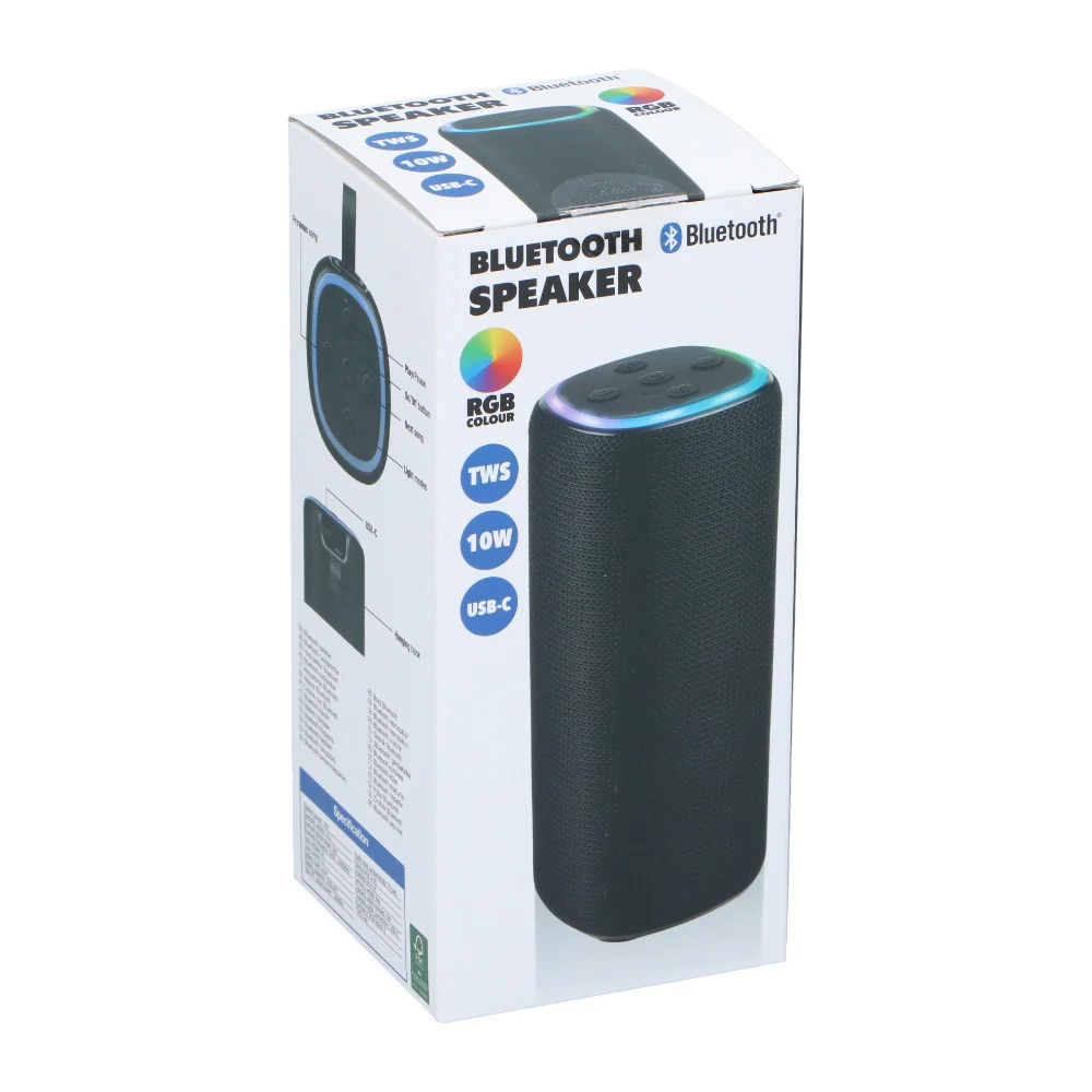 Portable RGB Bluetooth Speaker | 10W, USB-C Charging, TWS Pairing