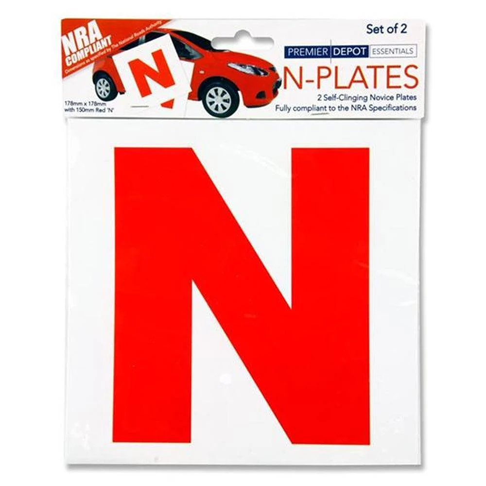Premier Depot  Self Clinging Novice N Plates | Pack of 2