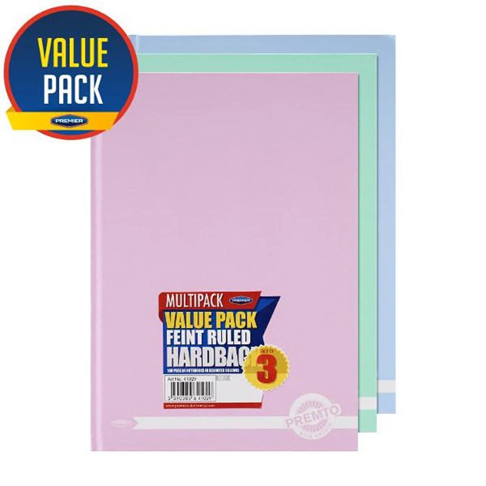 Premto A4 Hardcover Pastel Notebooks | 160 Page | Pack of 3