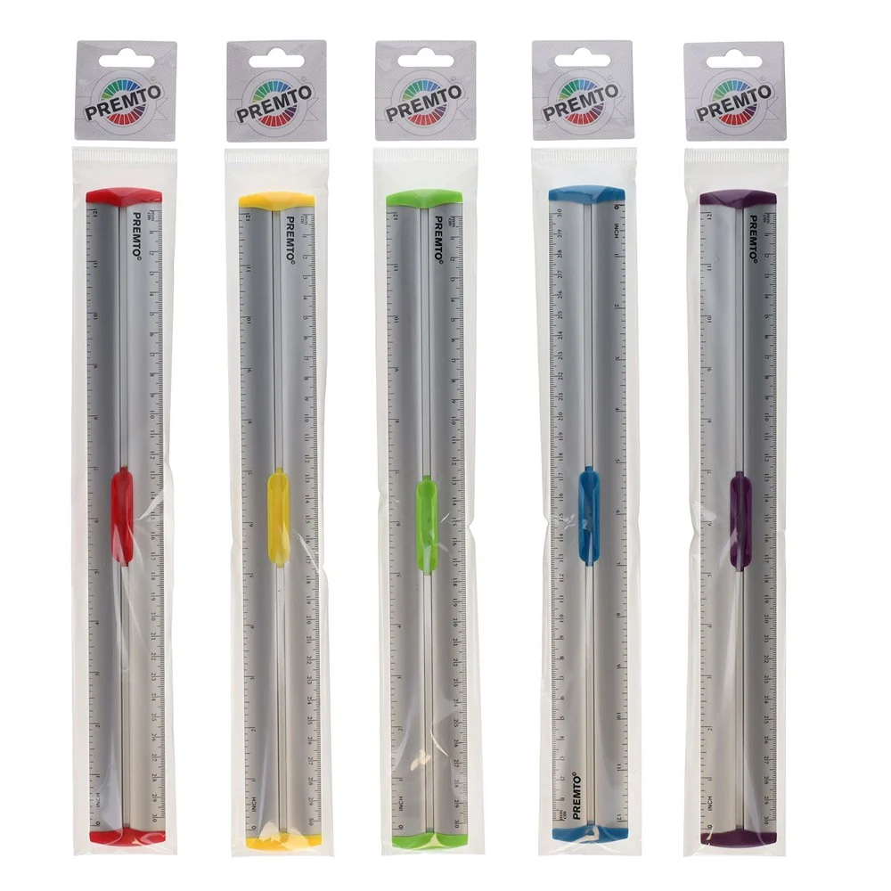 Premto Dual-Scale Aluminium Ruler with Comfort Grip