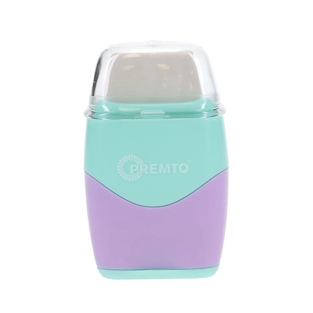Premto Pastel Twin Hole Sharpener with Built-in Eraser - Image 8