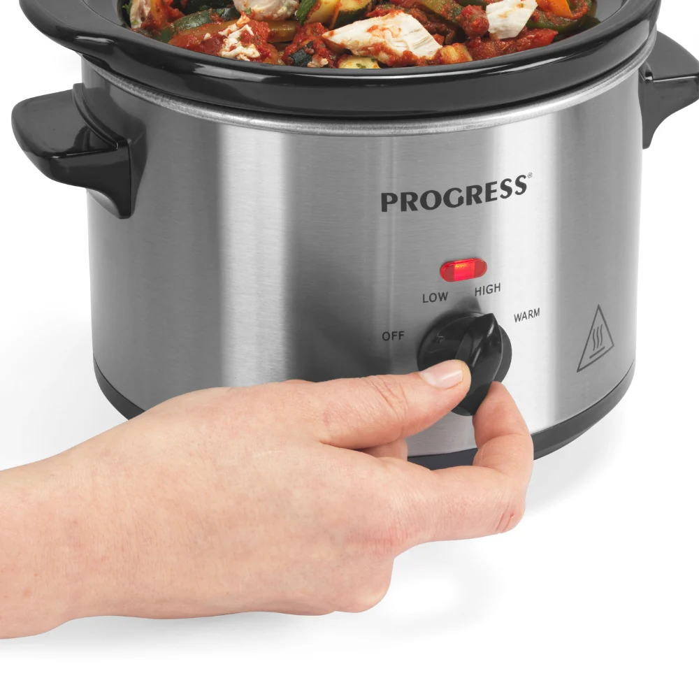 Progress 1.5L Compact Slow Cooker | 3 Heat Settings, Energy Efficient - Image 3