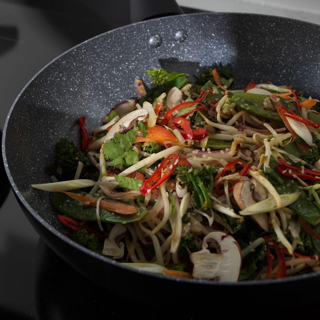 Progress Marble Ceramic Non Stick Stir Fry Pan | 28cm - Image 6