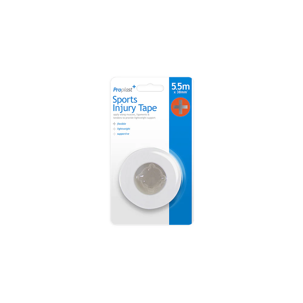 Proplast Sports Injury Tape Muscle and Joint Support | 5.5 m x 38 mm, White