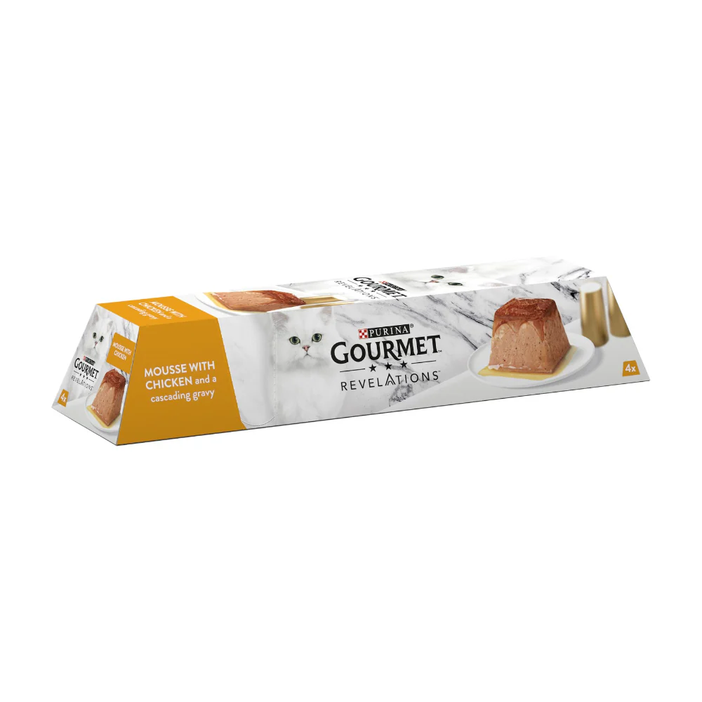 Purina Gourmet Revelations Chicken Mousse Cat Food | with Gravy, Pack of 4