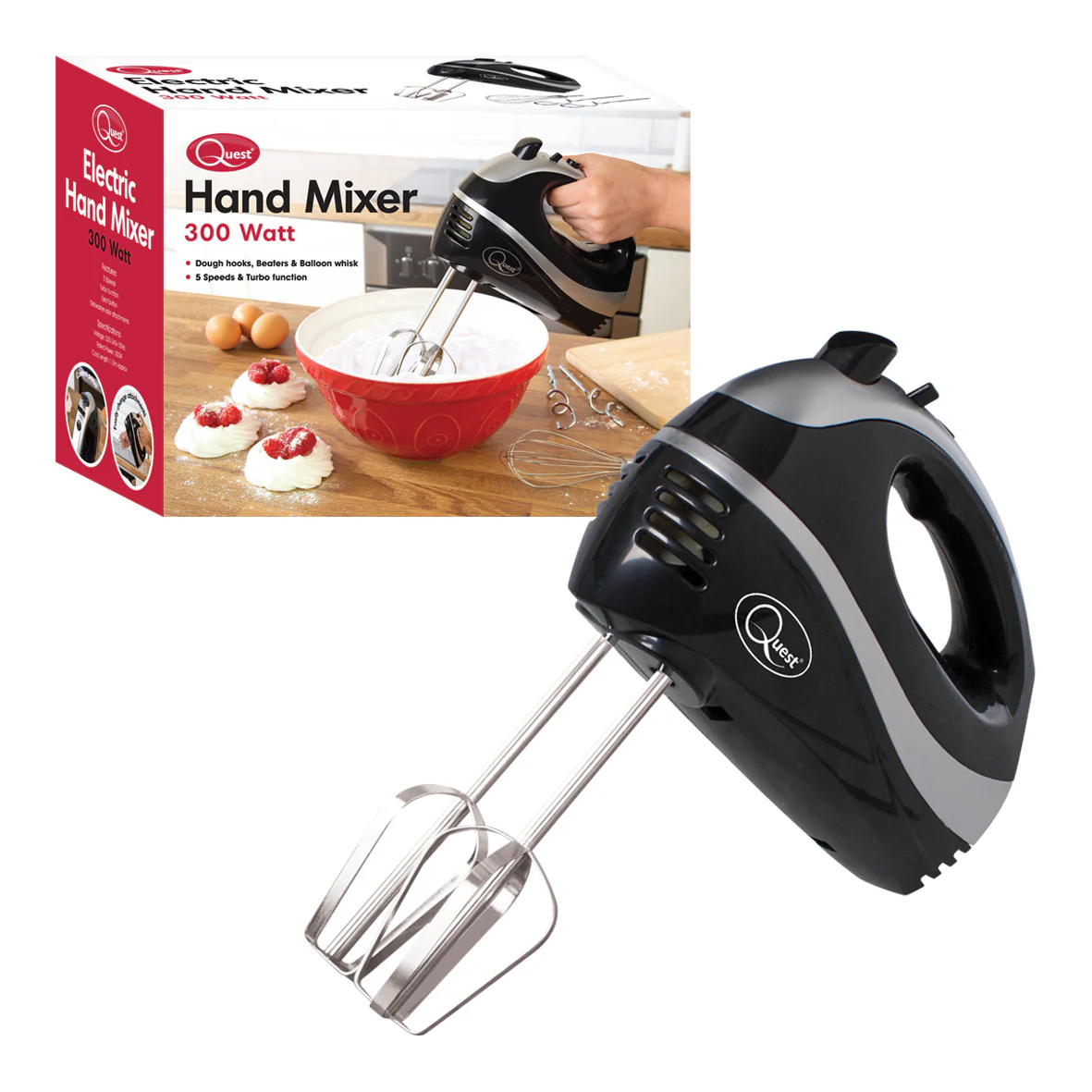 Quest Hand Mixer  300W  Black