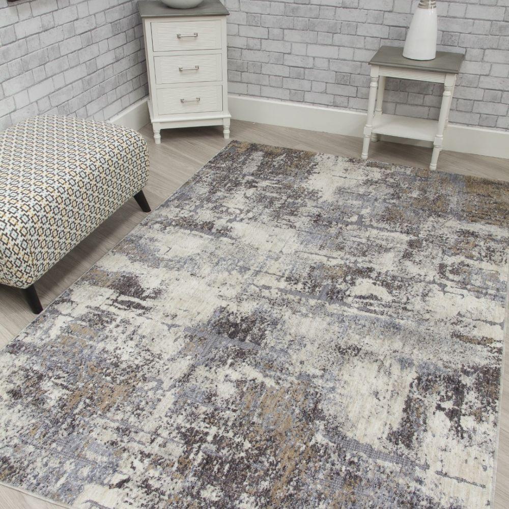 Revive Nova Cream Beige Modern Rug | Made From Recycled Plastic Bottles - Image 4