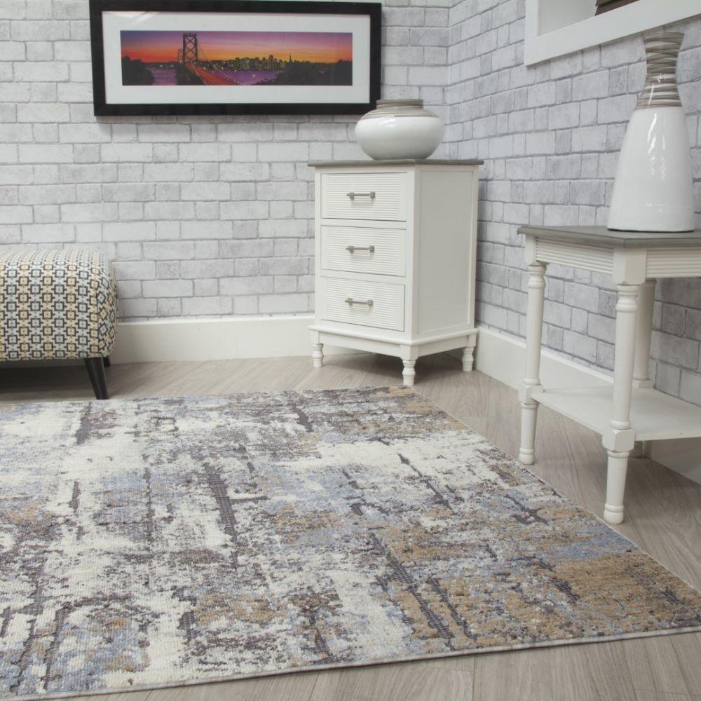 Revive Nova Cream Beige Modern Rug | Made From Recycled Plastic Bottles - Image 5