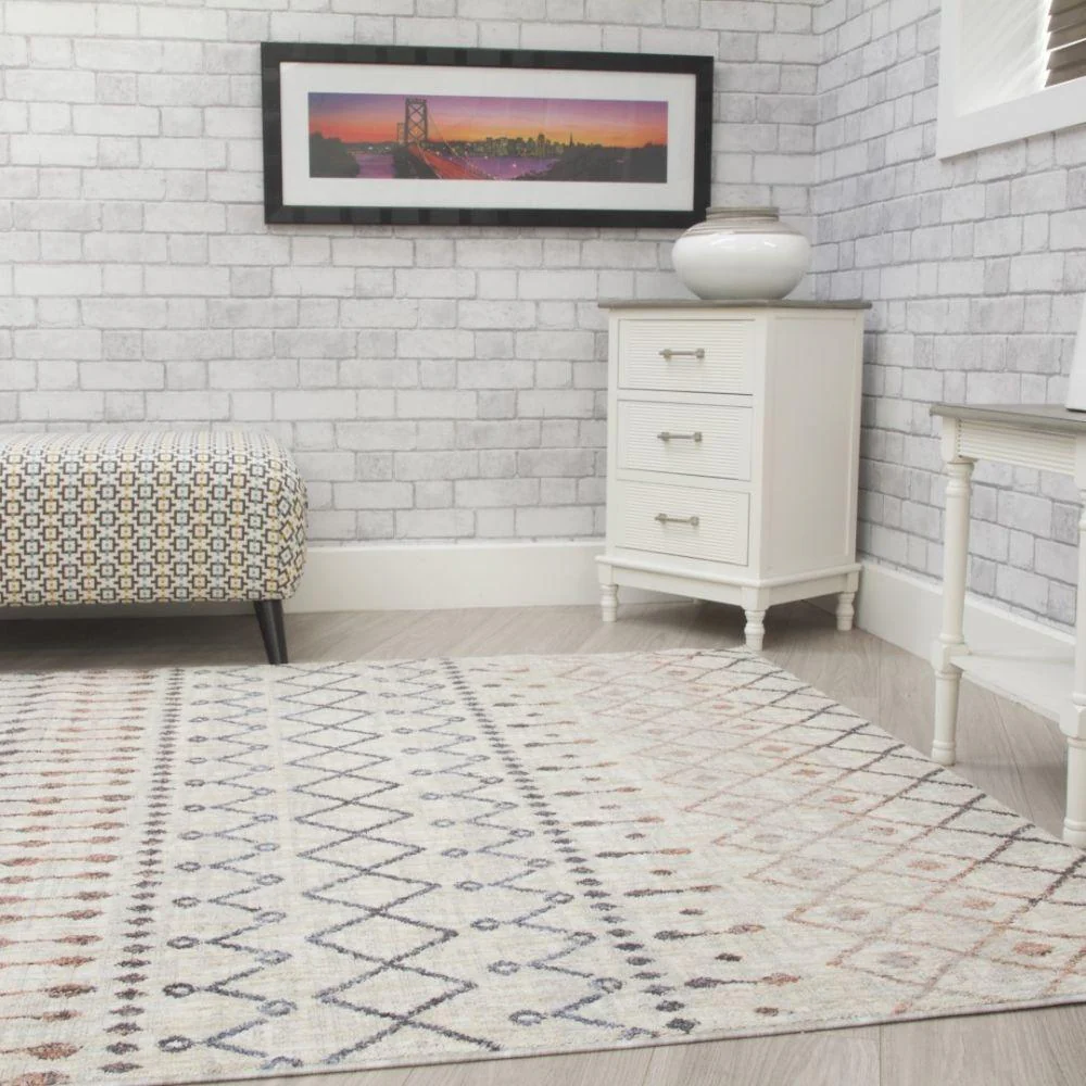 Revive Tribeca Cream Beige Modern Rug | Made From Recycled Plastic Bottles - Image 7