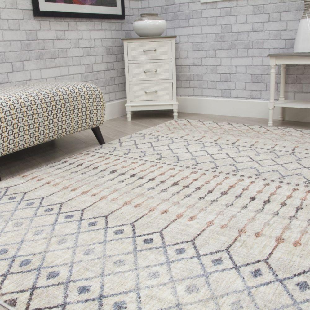 Revive Tribeca Cream Beige Modern Rug | Made From Recycled Plastic Bottles - Image 8