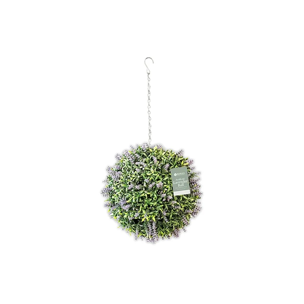 Rowan Artificial Lavender Hanging Ball with Chain | 27cm, Purple Blooms