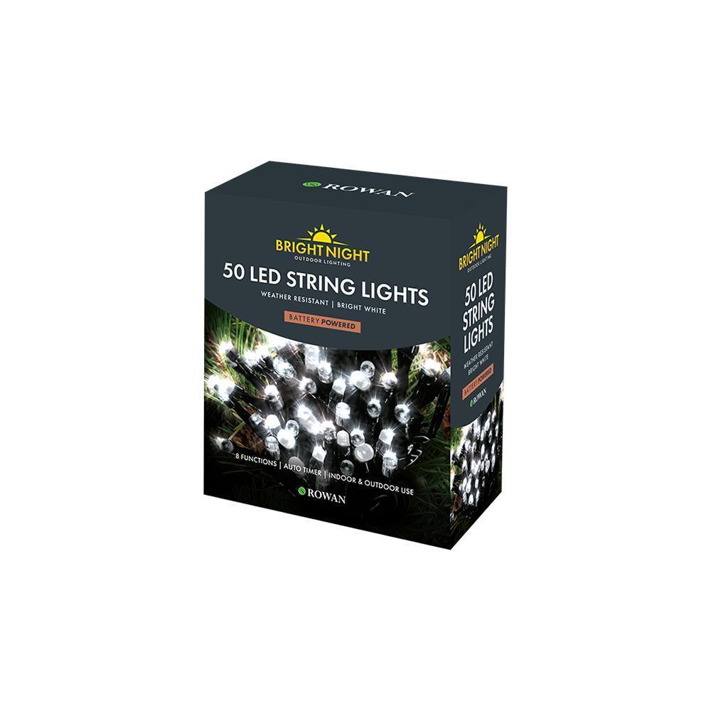 Rowan Bright Night 50 Bright White LED Battery Powered String Lights | 5m