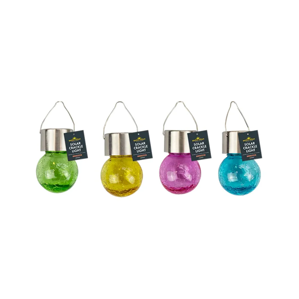 Rowan Solar Crackle Glass Ball Light | Assorted Colours, White LED - Image 2