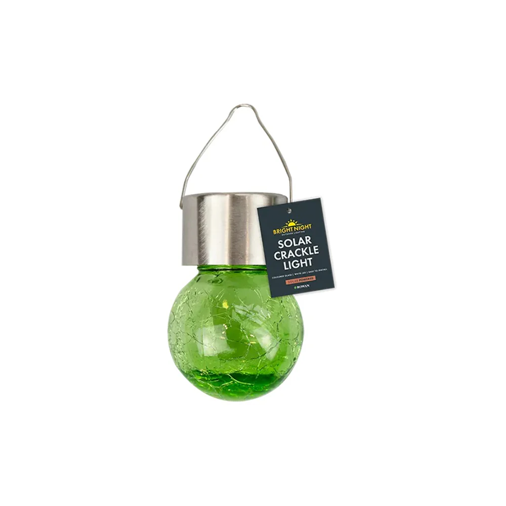 Rowan Solar Crackle Glass Ball Light | Assorted Colours, White LED - Image 3