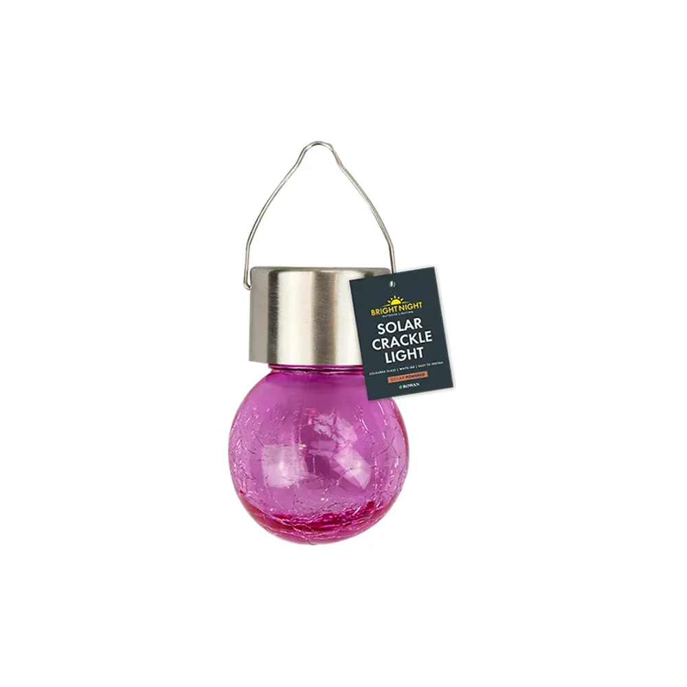 Rowan Solar Crackle Glass Ball Light | Assorted Colours, White LED - Image 5