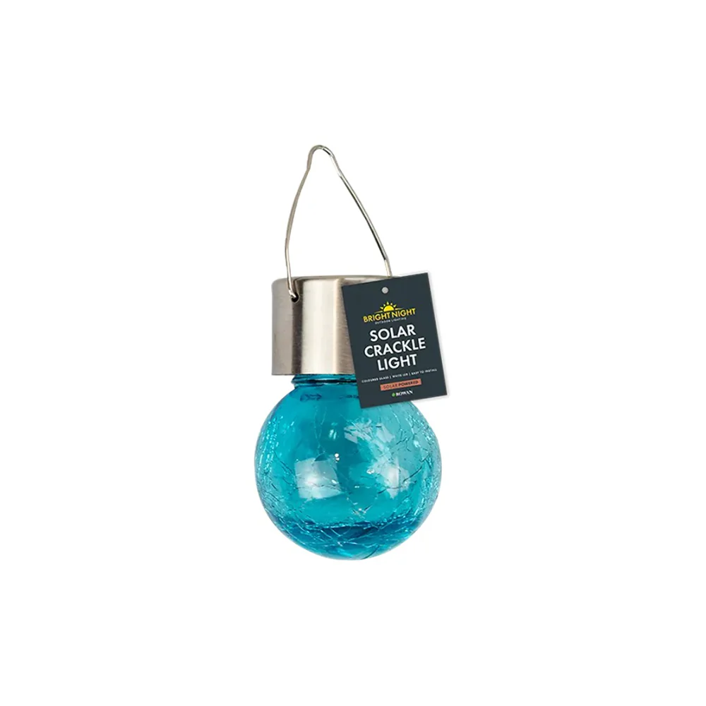 Rowan Solar Crackle Glass Ball Light | Assorted Colours, White LED - Image 6