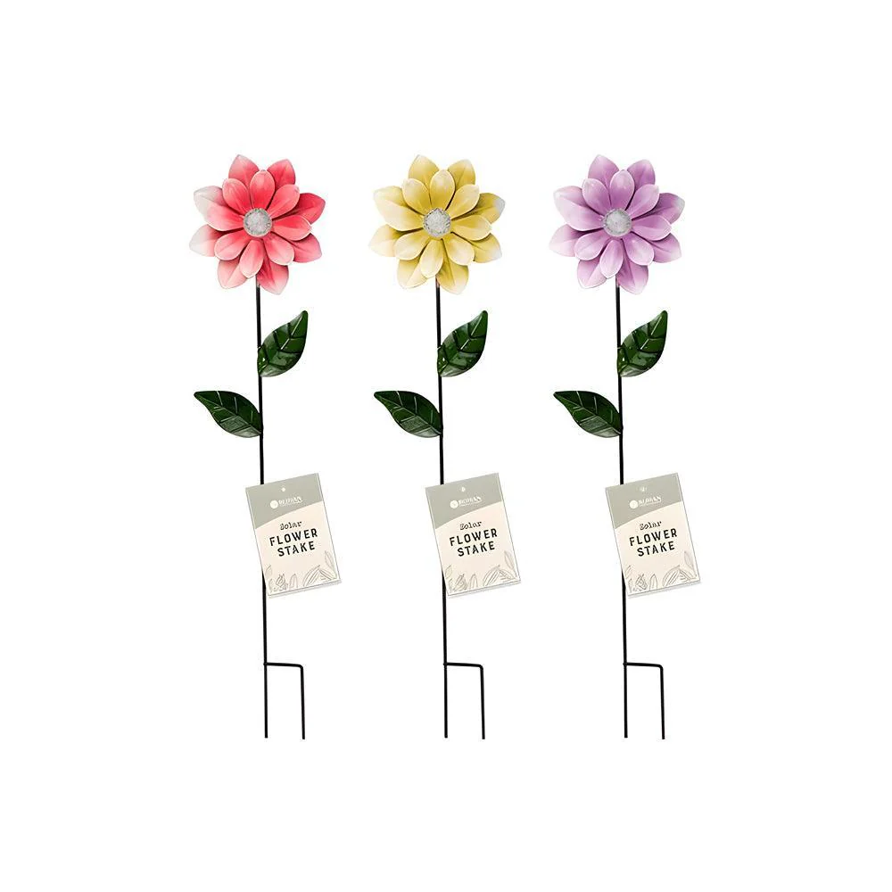 Rowan Solar Powered Flower Garden Stake | Assorted Colour | 49cm