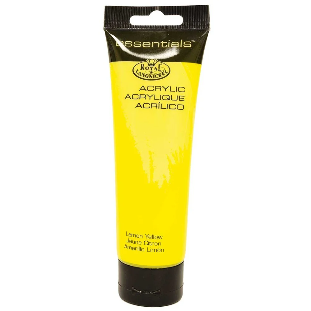 Royal & Langnickel 120ml Lemon Yellow Acrylic Paint | Quick Drying, Smooth Blend