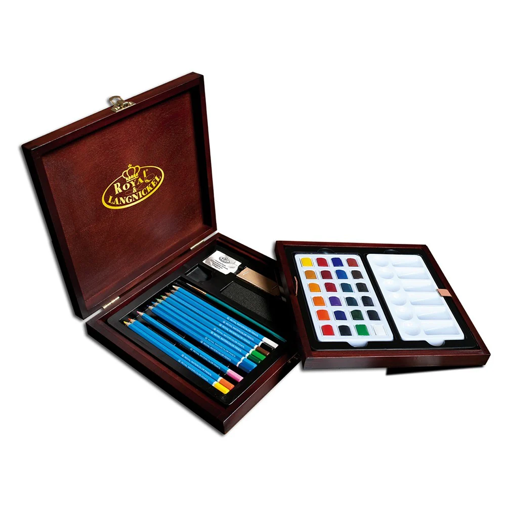 Royal & Langnickel 45 Piece Watercolour Set | Pans, Mixing Tray, Foldable Case - Image 2