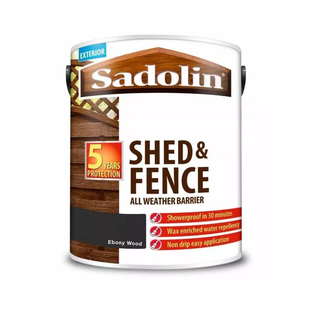 Sadolin Shed & Fence All Weather Barrier Ebony Wood | 5ltr