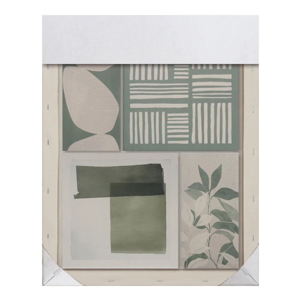 Sage Green Assorted Botanical Abstract Canvas Wall Art | Set of 5 - Image 3