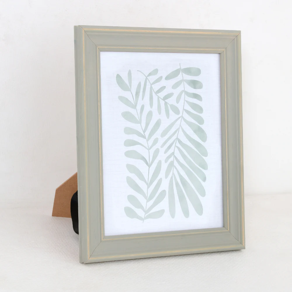 Sage Green Wooden Botanical Leaf Frame | 8 x 10in, Distressed Finish - Image 2