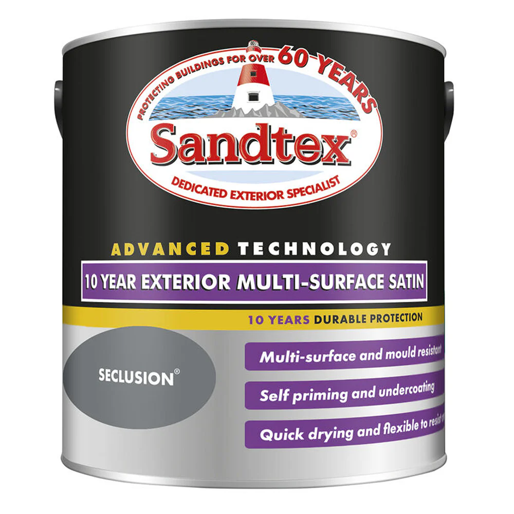 Sandtex 10 Year Seclusion Exterior Multi-Surface Satin Paint | 2.5L