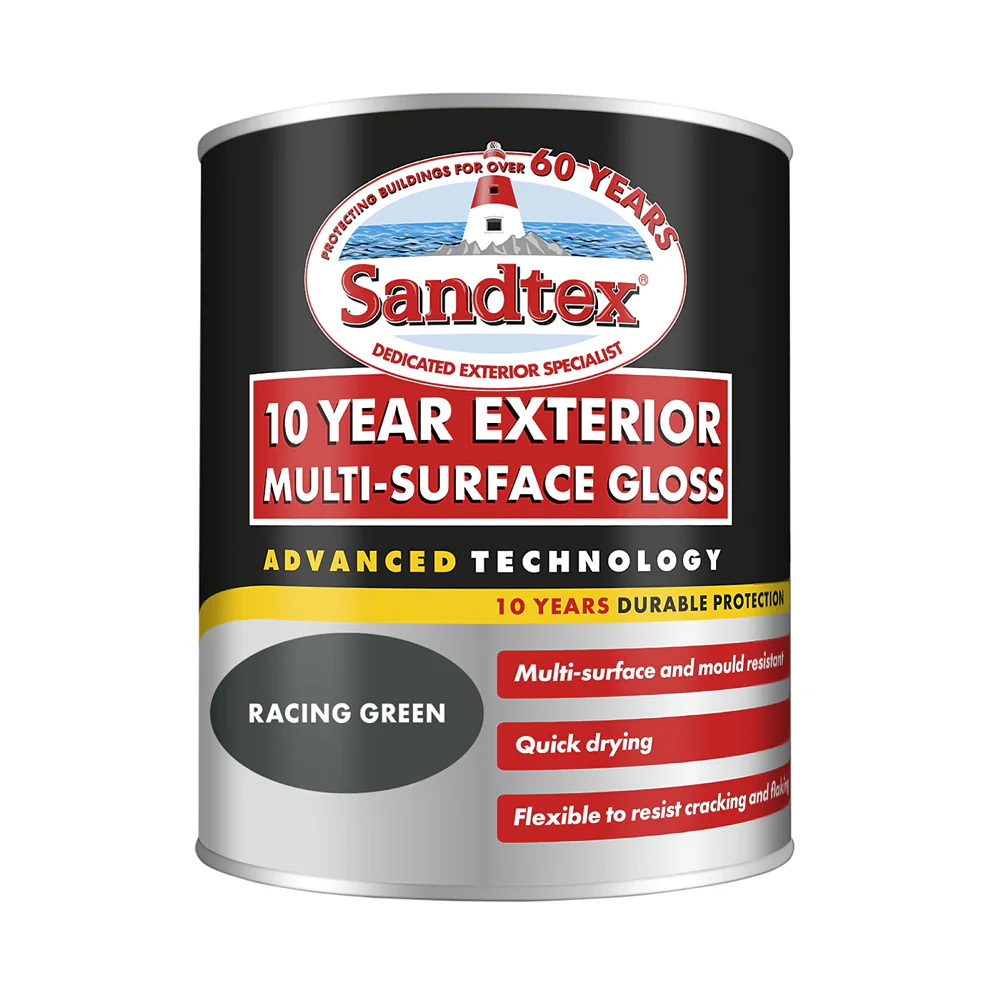 Sandtex Exterior Multi-Surface Racing Green Gloss Paint | 750ml