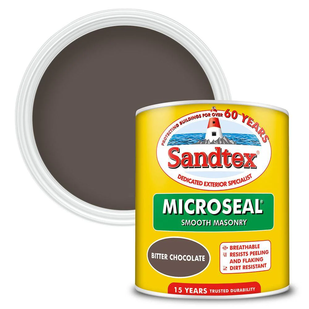 Sandtex Microseal Smooth Masonry Paint | Bitter Chocolate