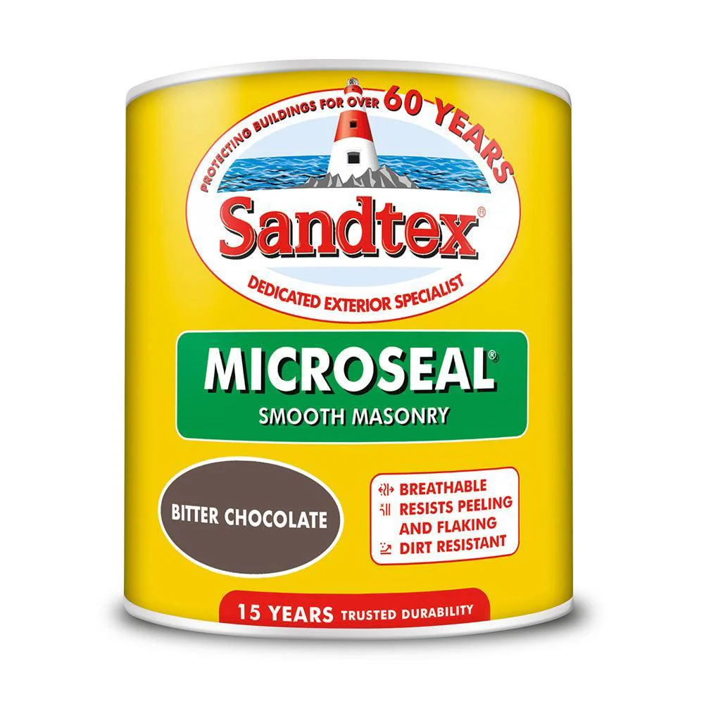 Sandtex Microseal Smooth Masonry Paint | Bitter Chocolate - Image 3