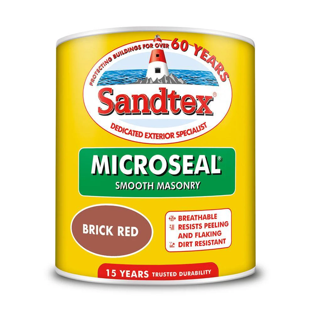 Sandtex Microseal Smooth Masonry Paint | Red Brick - Image 3