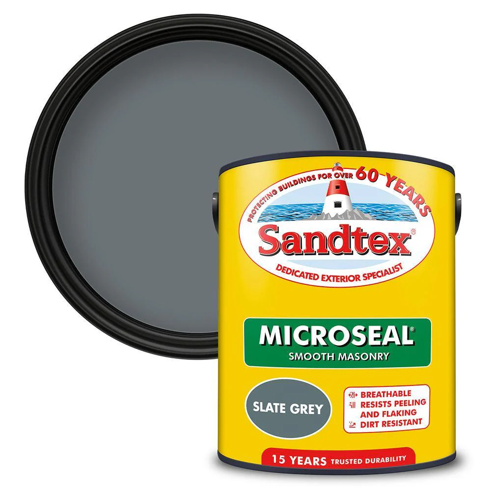 Sandtex Microseal Smooth Masonry Paint | Slate Grey