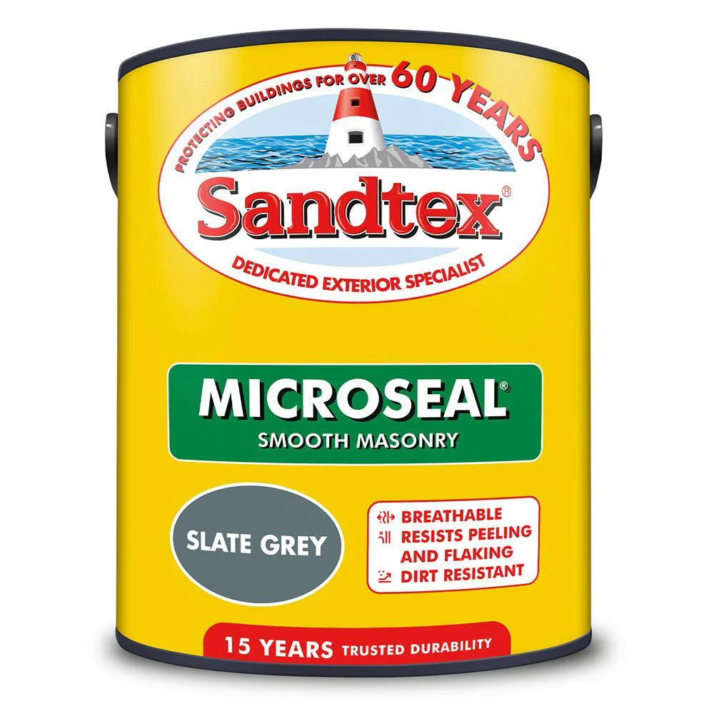 Sandtex Microseal Smooth Masonry Paint | Slate Grey - Image 3
