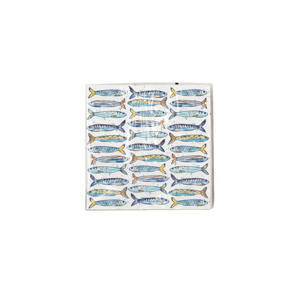 Sardines Paper Napkins | Pack of 20, Disposable, Printed, Table