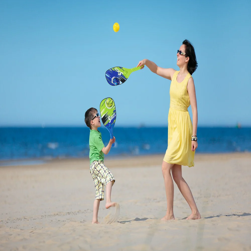 Scatch Paddleball Set | 4pcs | Green & Blue | Ergonomic Handle - Image 3